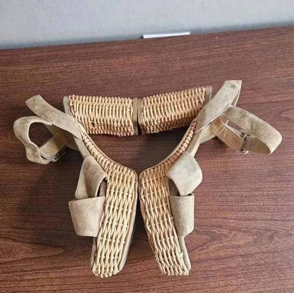 Jeffrey Campbell Amma Wicker Heeled Sandals Size 7 - Picture 4 of 9